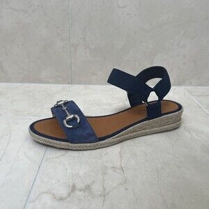 Venise Collection Sandals Sz EU 41 US 10.5 Blue Suede Silver Buckle Spain EUC